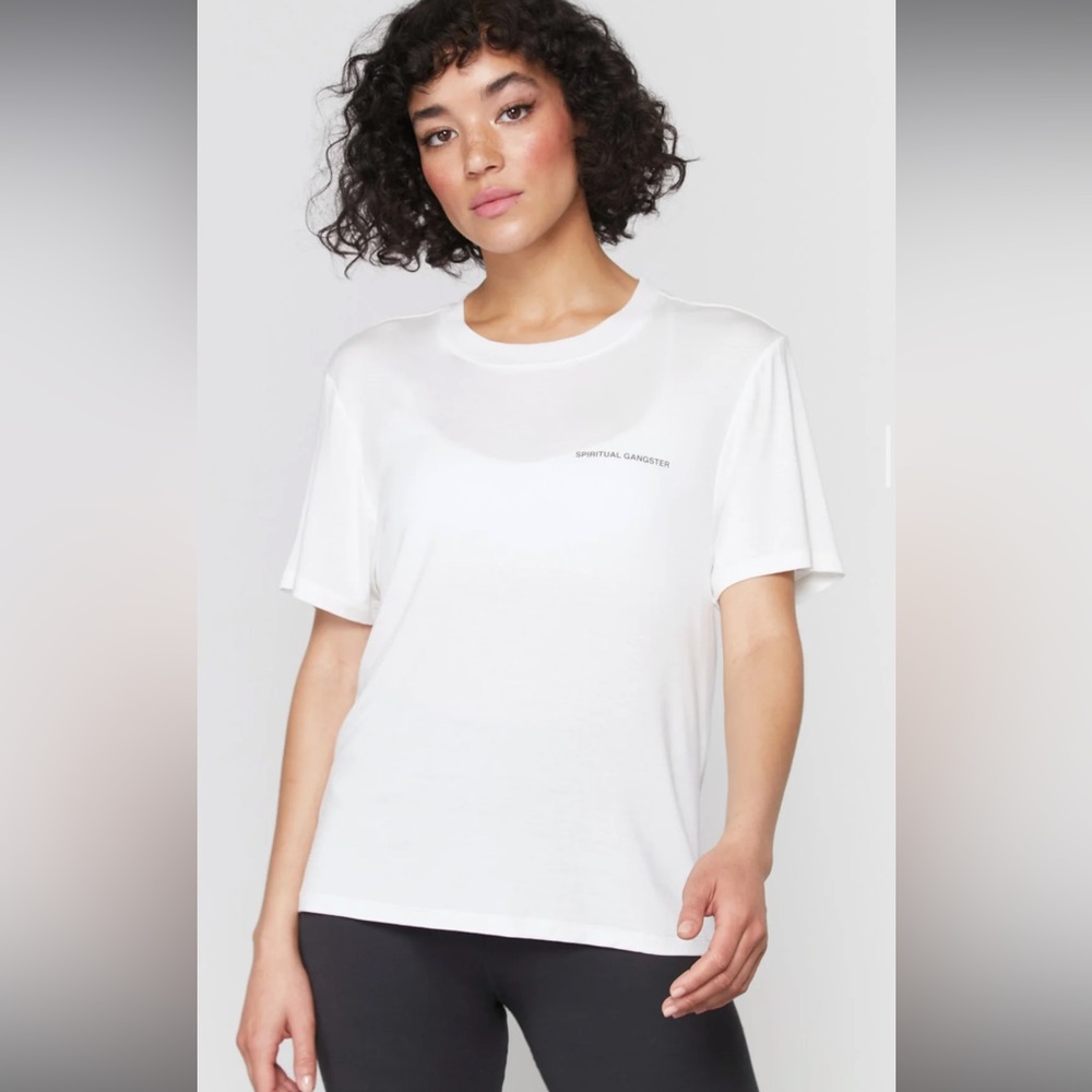 Open back Spiritual Gangster white Tshirt new with tags